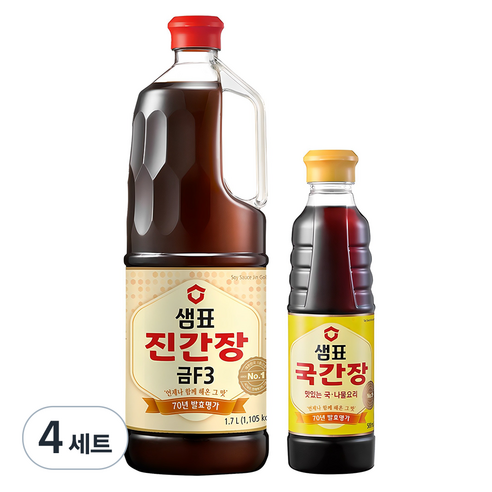 샘표 진간장 금F3 1.7L + 국간장 500ml, 2.2L, 4세트