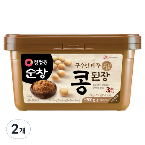 청정원순창 콩된장, 2.2kg, 2개