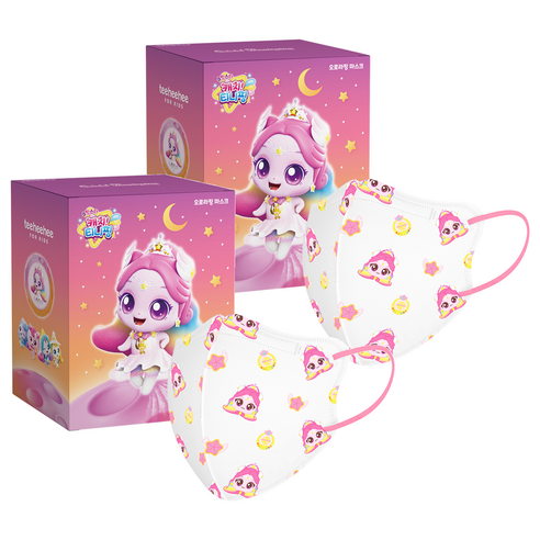 티히히 키즈 캐치티니핑 S5 캐릭터 마스크 아동용 소형 M, 1매, 50개, 오로라핑