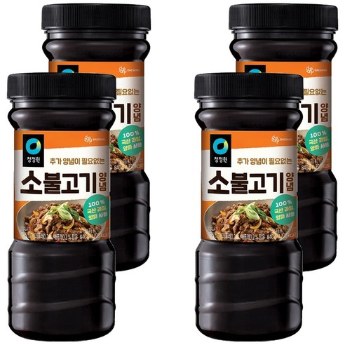 청정원 명가 소불고기 양념, 840g, 4개