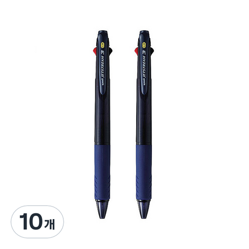제트스트림 3색볼펜 0.38mm, 네이비, 10개