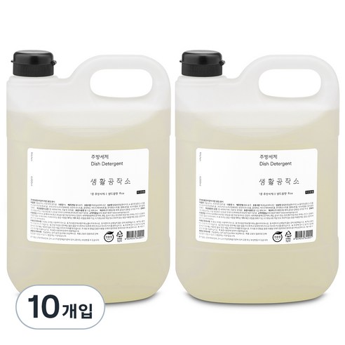생활공작소 쌀뜨물 주방세제, 4L, 10개