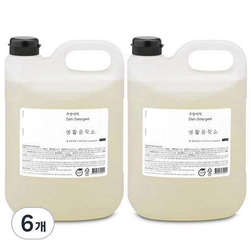생활공작소 석류식초 주방세제, 4L, 6개