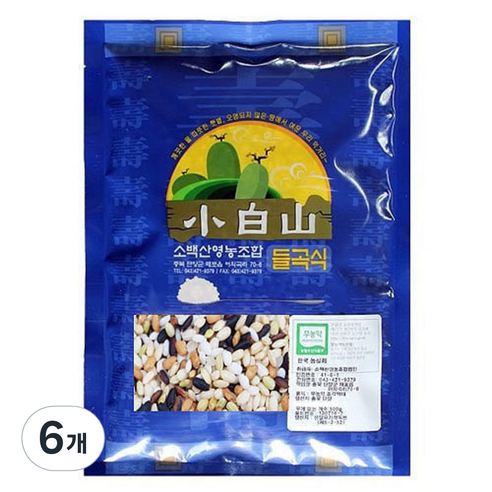 소백산영농조합 무농약 오색현미, 500g, 6개