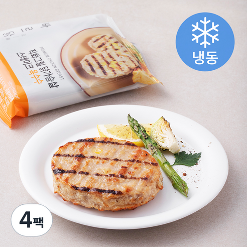 바르닭 직화그릴 닭가슴살 스테이크 옥수수 (냉동), 100g, 4팩
