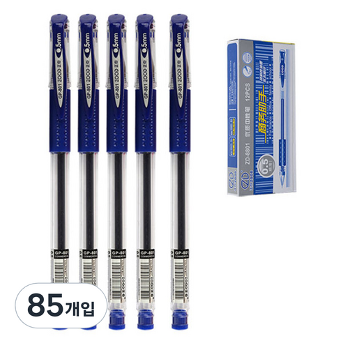 블루마토 ZOOD 볼펜12 ZD8801 0.5mm, 파랑, 85개입