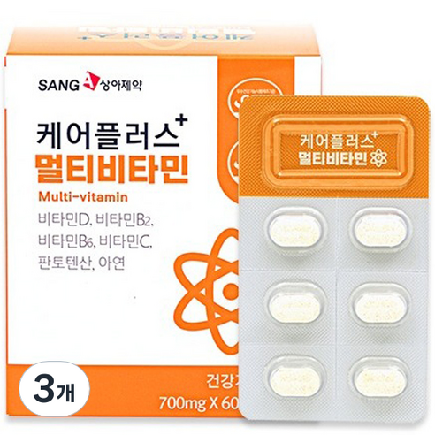 상아제약 케어플러스+ 멀티비타민, 3개, 42g