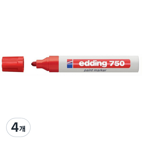 에딩e-750 페인트마카 02, 적색, 4개
