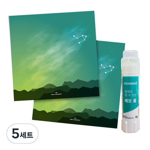 꼼꼬미 12 별자리 메모지 2p + 재접착풀, 천칭자리, 5세트