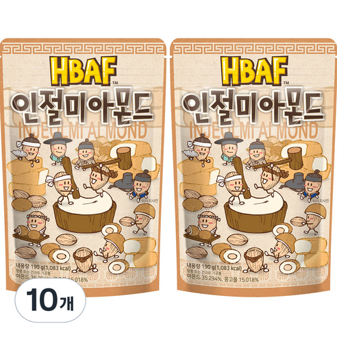 HBAF 인절미 아몬드, 190g, 10개
