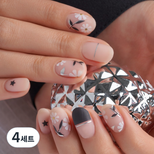 넬로 팔레트 젤 네일 스티커, 키치데이지, 4세트