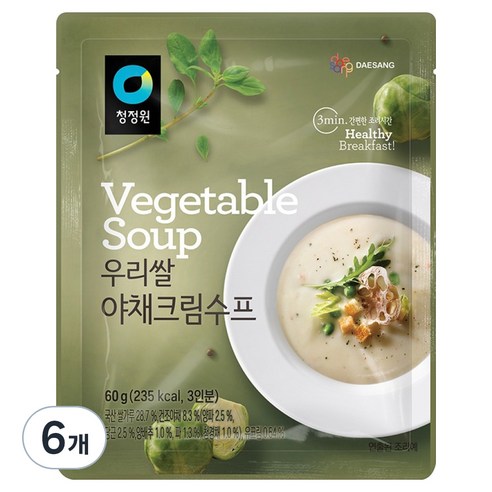 청정원 우리쌀 야채 수프, 60g, 6개