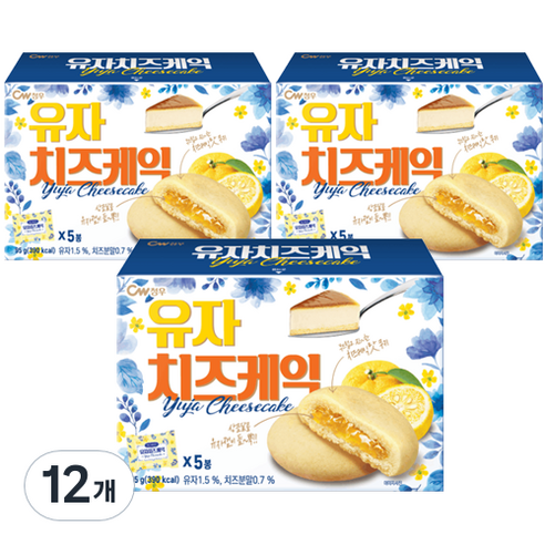 청우 유자 치즈케익 5p, 95g, 12개
