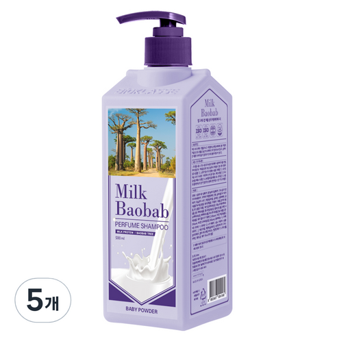 밀크바오밥 퍼퓸샴푸 베이비파우더, 500ml, 5개