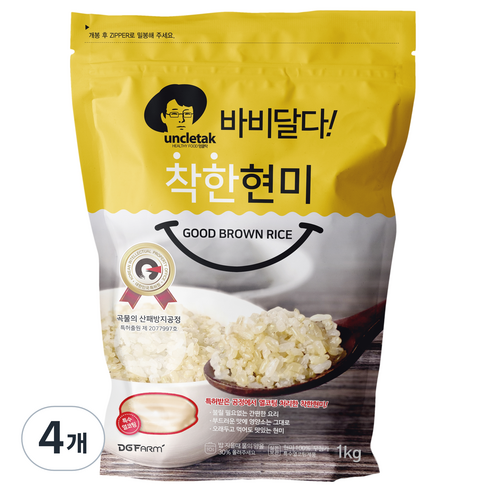 엉클탁 바비달다 착한 현미, 1kg, 4개