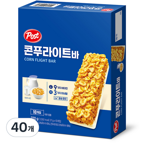포스트 콘푸라이트 밀크바, 270g, 4개