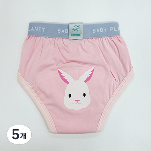 베이비플라넷 밤부 배변훈련팬티 마이 페이보릿 버니, 혼합색상, 5개