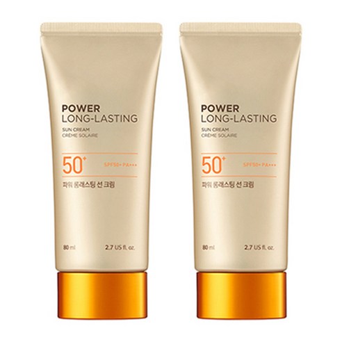 더페이스샵 파워 롱래스팅 선 크림 SPF50+ PA+++, 80ml, 2개 스킨케어