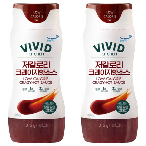 비비드키친 저칼로리 크레이지핫소스, 315g, 2개