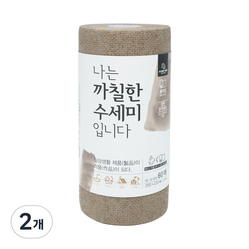 홈트너 나는 까칠한 수세미 입니다, 브라운, 60매입, 2개