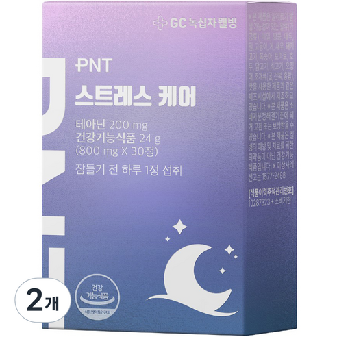 GC녹십자웰빙 PNT 스트레스 케어 L-테아닌, 2개, 30정