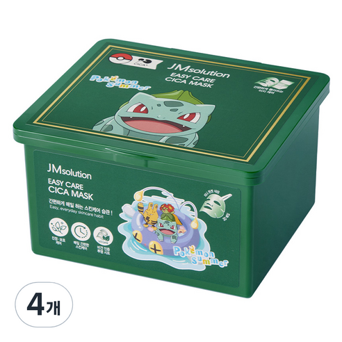 제이엠솔루션 포켓몬 이지 케어 시카 데일리 마스크팩 350ml, 30개입, 4개