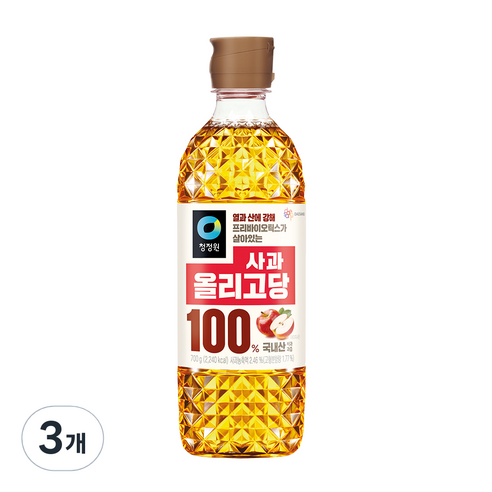 대상 청정원 사과 올리고당, 3개, 700g
