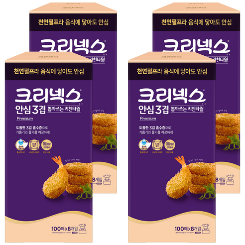 크리넥스 안심 3겹 뽑아쓰는 키친타월, 100매, 32개