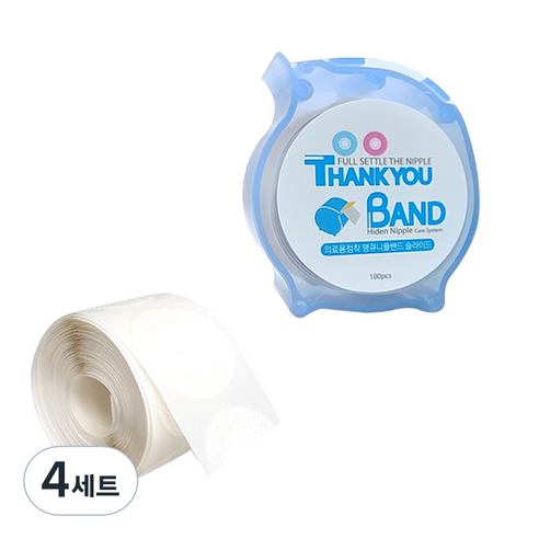 밴드골드 땡큐밴드 오토 슬라이드 니플밴드 화이트 100p + 리필 105p, 4세트