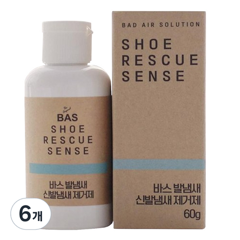 BAS 슈레스큐센스 신발 발냄새 제거제, 6개, 60g