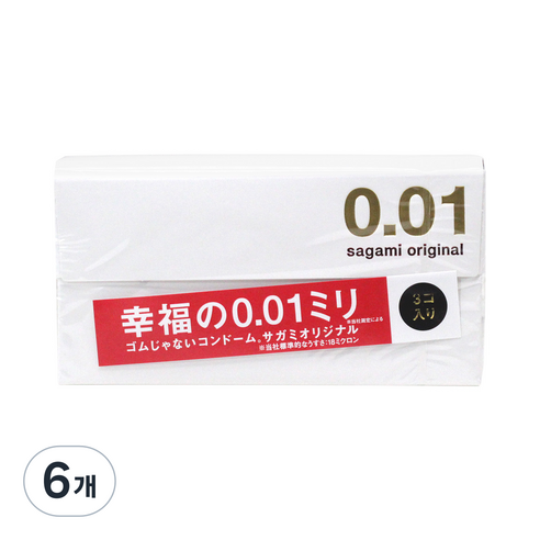 사가미오리지널 콘돔 0.01mm, 3개입, 6개
