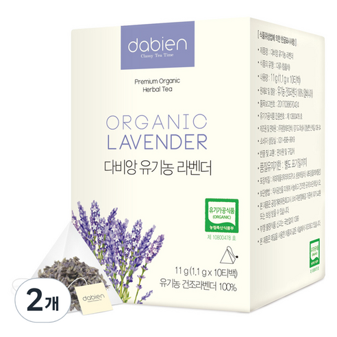 다비앙 유기농 라벤더차 티백, 1.1g, 10개입, 2개