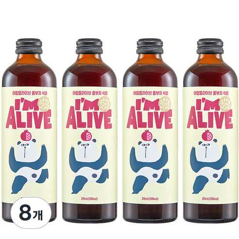 아임얼라이브 유기농 콤부차 석류, 315ml, 1개입, 8개
