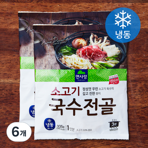 면사랑 소고기 국수전골 (냉동), 335g, 6개