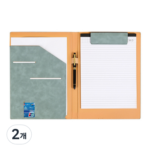 알로데 프리미엄 A4 마그넷 클립보드, TYPE 08 스카이 메모지포함, 2개