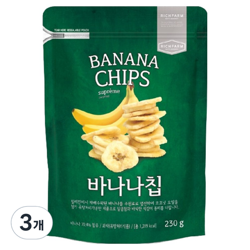 리치팜너트 바나나칩, 230g, 3개