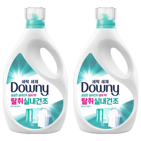 다우니 탈취 실내건조 자스민향 세탁세제 본품, 3L, 2개