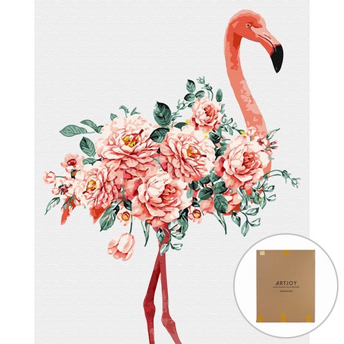 아트조이 DIY 명화그리기 세트 60 x 75 cm 세로형, 플라워 플라밍고