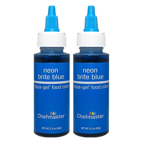 셰프마스터 리쿠아젤 식용색소 네온 브라이트 블루, 65g, 2개