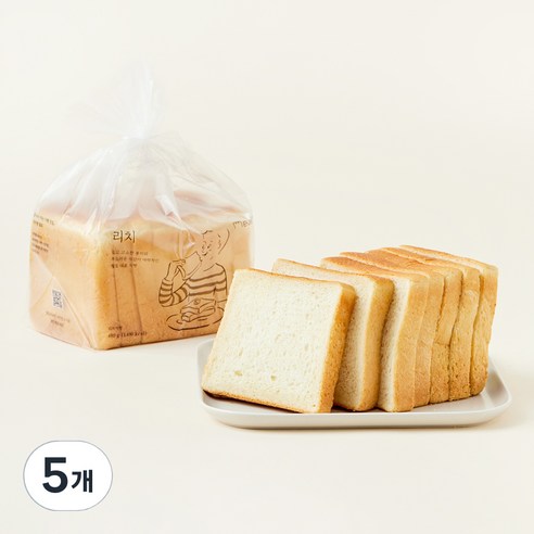밀도 리치 식빵, 480g, 5개