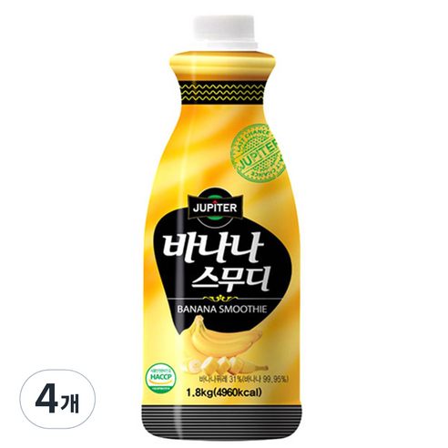 쥬피터 바나나 스무디, 1.8kg, 4개