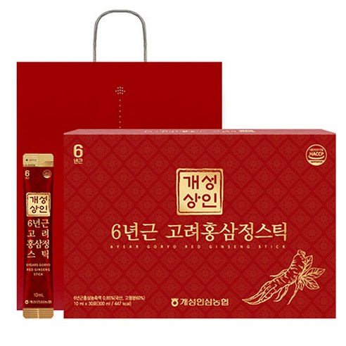 개성상인 6년근 고려홍삼정 스틱 + 쇼핑백  300ml, 1박스