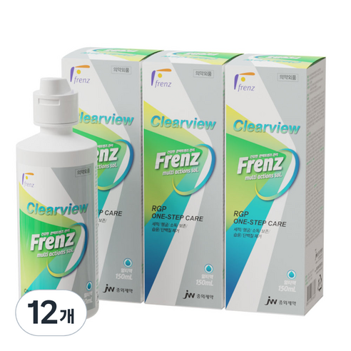 프렌즈 JW중외제약 클리어뷰 렌즈보존 세척액, 12개, 150ml