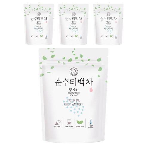 순수한집 생강차 삼각티백, 1g, 50개입, 4개