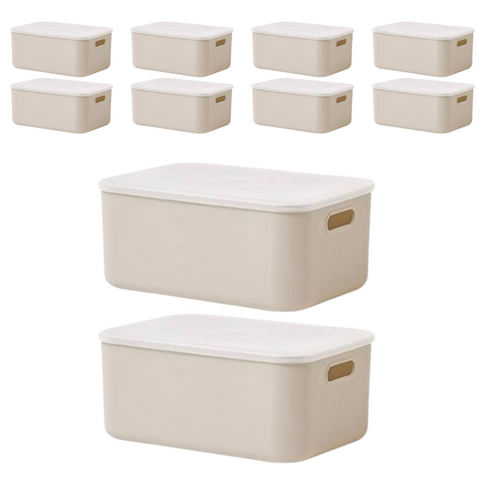 룸앤홈 애니 팬트리 수납박스, 베이지, M(260 x 365 x 160 mm), 10개