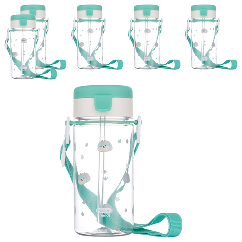 에디슨 프렌즈 흘림방지 에코젠 빨대컵 350ml, 6개, 공룡 에디노