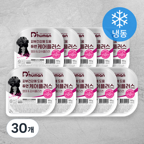 듀먼 전연령 강아지 케어플러스 피부건강 화식사료, 흰살생선, 50g, 30개