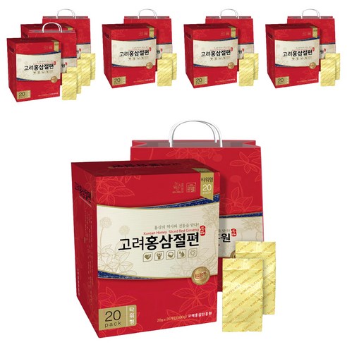 고려홍삼진흥원 고려홍삼절편 타워형 + 쇼핑백, 400g, 6박스