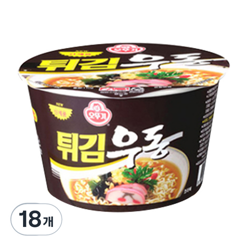 오뚜기 튀김우동 용기110g, 110g, 18개