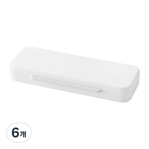 마켓감성 오리무늬 사각 이단 필통, 화이트, 6개